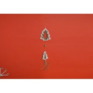 * Addobbi Per Albero>Addobbo Appendino Albero Con Pendente Di Legno 50X2X15 Cm