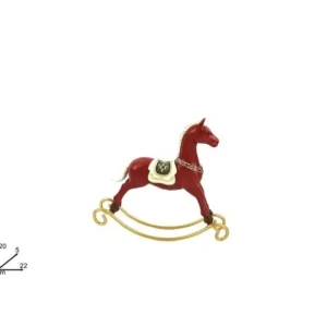 DUE ESSE CHRISTMAS Addobbi Casa E Ambiente>Addobbo Cavallo A Dondolo 20Cm Rosso