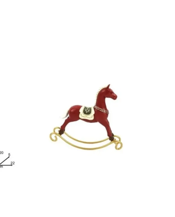 DUE ESSE CHRISTMAS Addobbi Casa E Ambiente>Addobbo Cavallo A Dondolo 20Cm Rosso