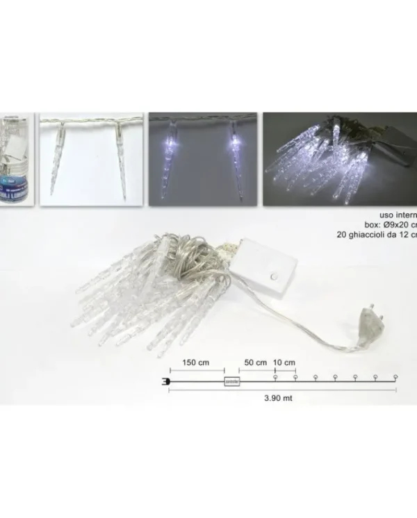 * Luci>Addobbo Ghiaccioli Effetto Stalattite 12 Cm 20Pz Per Uso Interno