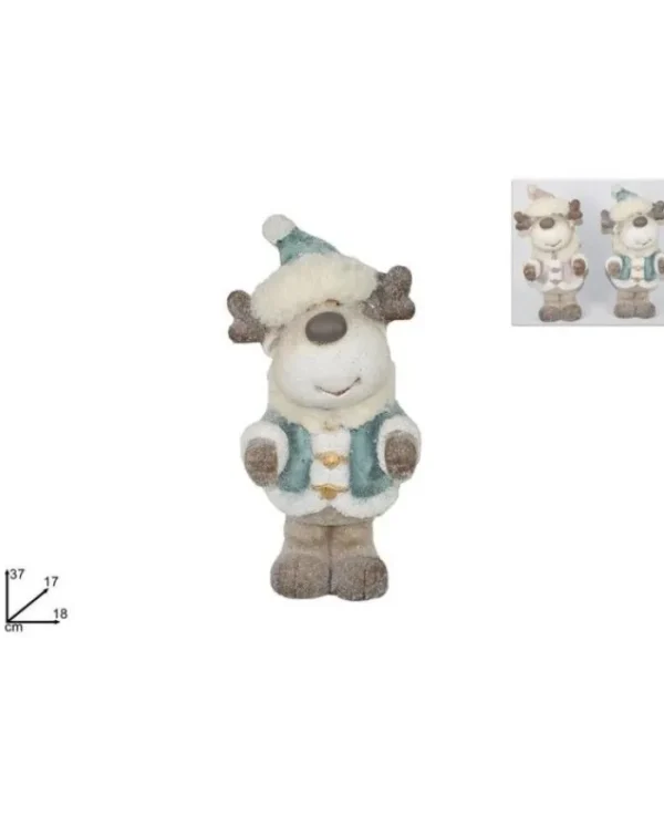 DUE ESSE CHRISTMAS Addobbi Casa E Ambiente>Addobbo Natalizio Renna Peluche Con Cappello E Pelliccia 37 Cm