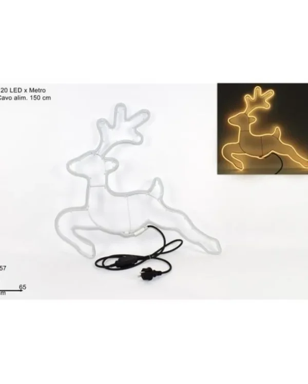 DUE ESSE CHRISTMAS Luci>Addobbo Renna Luminosa Nenon Bianco Caldo 57X65Cm