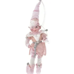 * Addobbi Per Albero>Adobbo Natalizio Elfo Rosa Natale 30Cm