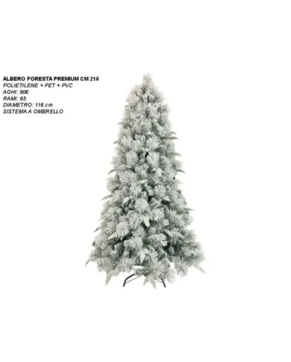 MAZZEO Alberi E Accessori>Albero Di Natale Modello Foresta Premium Innevato 210 Cm