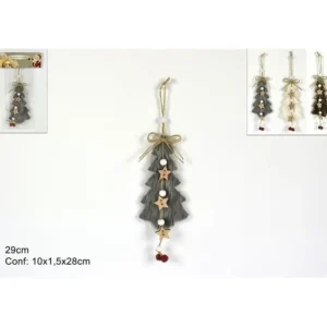 DUE ESSE CHRISTMAS Palline E Appendini>Albero Legno 29Cm 3 Col. Art.Shy-W10512W