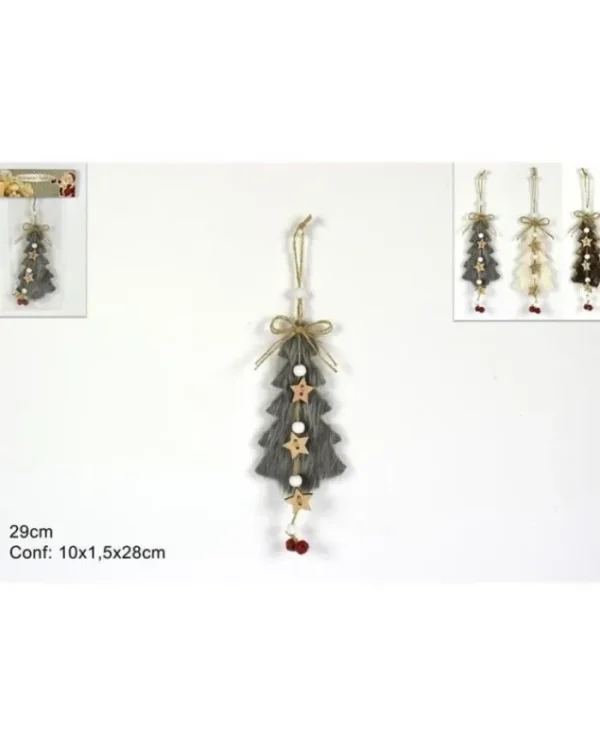 DUE ESSE CHRISTMAS Palline E Appendini>Albero Legno 29Cm 3 Col. Art.Shy-W10512W