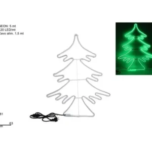 DUE ESSE CHRISTMAS Addobbi Casa E Ambiente>Albero Luminoso Neon 81Cm 120Led Verde