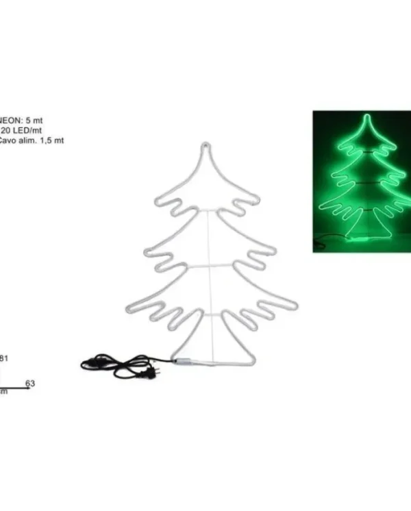 DUE ESSE CHRISTMAS Addobbi Casa E Ambiente>Albero Luminoso Neon 81Cm 120Led Verde