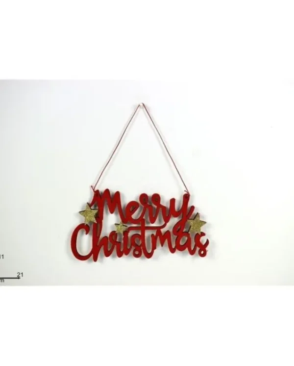 DUE ESSE CHRISTMAS Corone E Fuoriporta>Appendino Scritta Merry Christmas Legno E Tessuto 11X21Cm