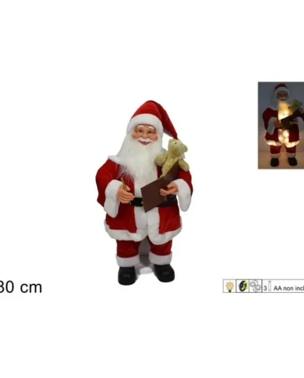 DUE ESSE CHRISTMAS Addobbi Casa E Ambiente>Babbo Natale Che Scrive Con Luci E Movimenti 80 Cm