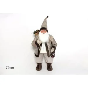 DUE ESSE CHRISTMAS Addobbi Casa E Ambiente>Babbo Natale Con Cappotto E Pelliccia 79Cm