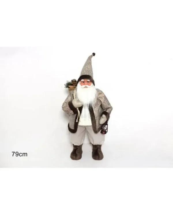 DUE ESSE CHRISTMAS Addobbi Casa E Ambiente>Babbo Natale Con Cappotto E Pelliccia 79Cm