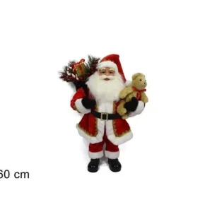 * Addobbi Casa E Ambiente>Babbo Natale Con Orsacchiotto 60 Cm