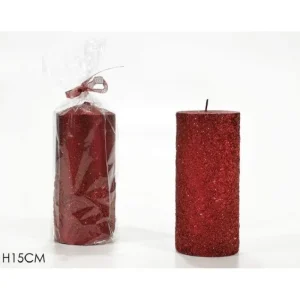 GENERAL TRADE Addobbi Casa E Ambiente>Candela Cilindro 15 Cm Rossa 2 Modelli Assortiti