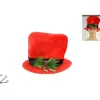 DUE ESSE CHRISTMAS Alberi E Accessori>Cappello Cilindro Rosso Con Bacche