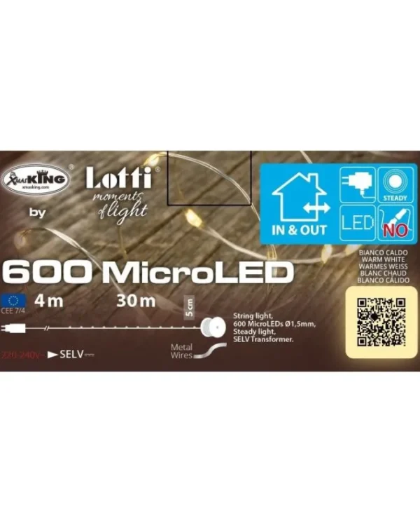 LOTTI Luci>Catena Lineare 600 Microled Bianco Caldo 4+30M