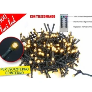 GOLDEN HILL Luci>Catena Luminosa Con Telecomando 300 Led Bianco Caldo