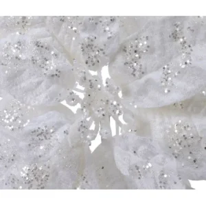 KAEMING Fiori>Fiore Poinsettia Bianca Su Clip Poliestere Glitter