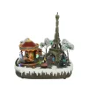 KAEMING Villaggi - Giostrine E Accessori>Giostrina Di Natale Tour Eiffel Con Carosello 29,5X24Xx30 Cm