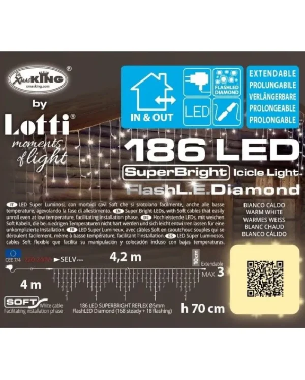 LOTTI Luci>Ice Light 186 Sb Led-Ph Cavi Soft 4M+420Xh70Cm