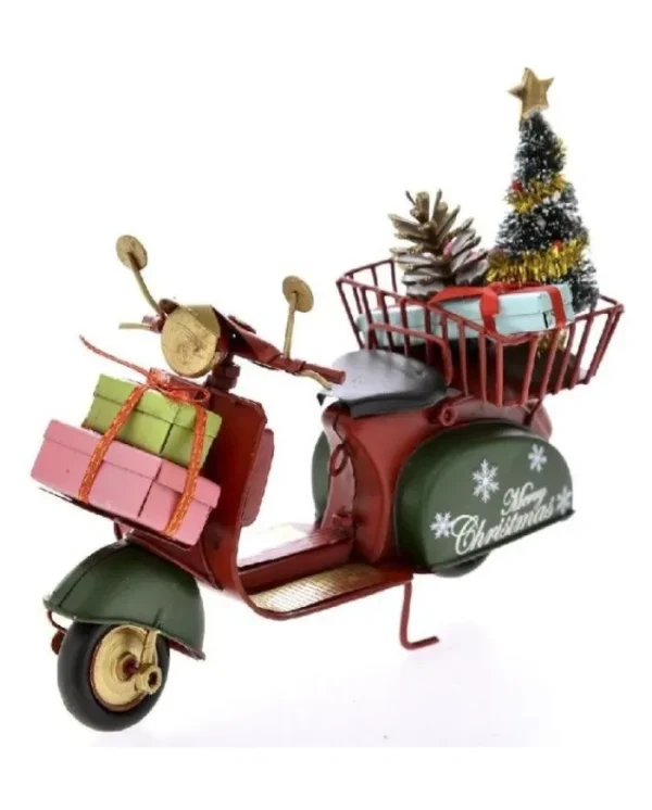 * Addobbi Per Albero>Miniatura Vespa In Metallo Natalizia