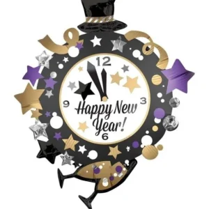 * Addobbi Casa E Ambiente>Palloncino Mylar Orologio Happy New Years 76X88Cm