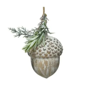 KAEMING Palline E Appendini>Pigna Decorativa Da Albero 8 Cm Inbiancata