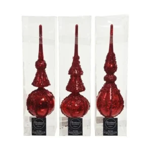 KAEMING Addobbi Per Albero>Puntale Rosso Glitterato Ancicato 31 Cm