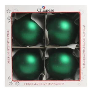 * Palline E Appendini>1Pz Pallina Di Vetro Tinta Unita Verde Opaco 100Mm