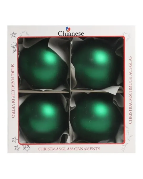 * Palline E Appendini>1Pz Pallina Di Vetro Tinta Unita Verde Opaco 100Mm