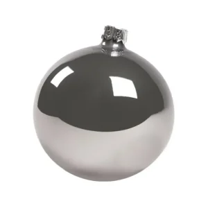 * Palline E Appendini>1Pz Pallina Sfera Di Vetro Liscia Argento Lucido 80Mm