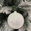 * Palline E Appendini>1Pz Pallina Sfera Di Vetro Liscia Bianco Lucido 80Mm