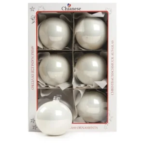 * Palline E Appendini>1Pz Pallina Sfera Di Vetro Liscia Bianco Lucido 80Mm