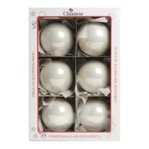 * Palline E Appendini>1Pz Pallina Sfera Di Vetro Liscia Bianco Lucido 80Mm