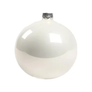 * Palline E Appendini>1Pz Pallina Sfera Di Vetro Liscia Bianco Lucido 80Mm