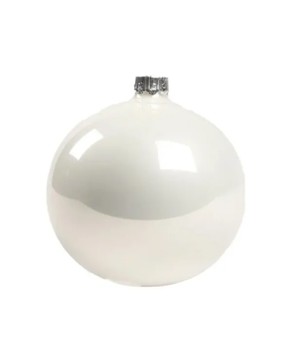 * Palline E Appendini>1Pz Pallina Sfera Di Vetro Liscia Bianco Lucido 80Mm