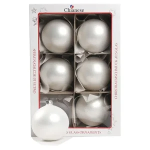 * Palline E Appendini>1Pz Pallina Sfera Di Vetro Liscia Bianco Opaco 80Mm