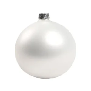 * Palline E Appendini>1Pz Pallina Sfera Di Vetro Liscia Bianco Opaco 80Mm