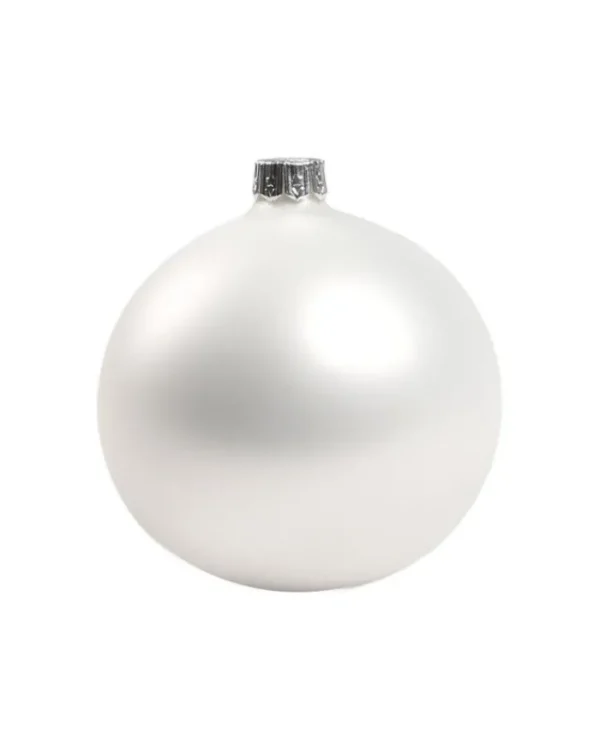 * Palline E Appendini>1Pz Pallina Sfera Di Vetro Liscia Bianco Opaco 80Mm