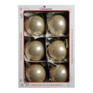 * Palline E Appendini>1Pz Pallina Sfera Di Vetro Liscia Champagne Lucido 80Mm