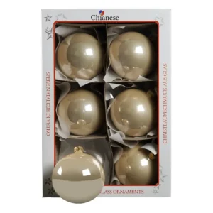 * Palline E Appendini>1Pz Pallina Sfera Di Vetro Liscia Champagne Lucido 80Mm