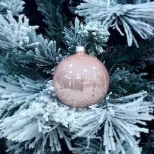 * Palline E Appendini>1Pz Pallina Sfera Di Vetro Liscia Rosa Lucido 80Mm