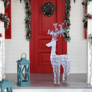 LOTTI Addobbi Casa E Ambiente>Renna Di Cristalli Acrilico 250 Led Bianco Caldo 3D