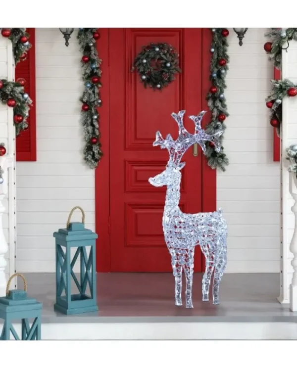 LOTTI Addobbi Casa E Ambiente>Renna Di Cristalli Acrilico 250 Led Bianco Caldo 3D