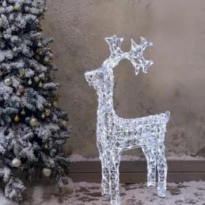 LOTTI Addobbi Casa E Ambiente>Renna Di Cristalli Acrilico 200 Led Bianco 3D