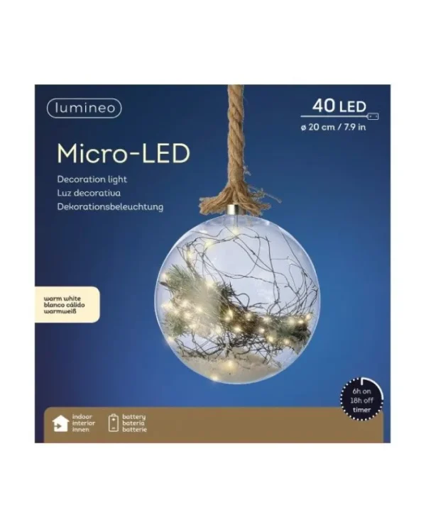 KAEMING Addobbi Casa E Ambiente>Sfera Luminosa Con Microled Diametro 20 Cm