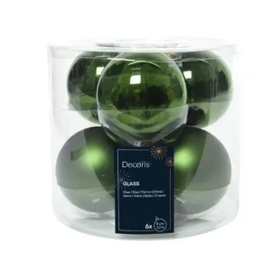 KAEMING Palline E Appendini>Sfere Palline Vetro Lucido,Opaco Mix D.8Cm Verde Pino