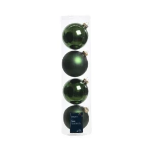 KAEMING Palline E Appendini>Sfere Palline Vetro Lucido,Opaco Mix D.10Cm Verde Pino