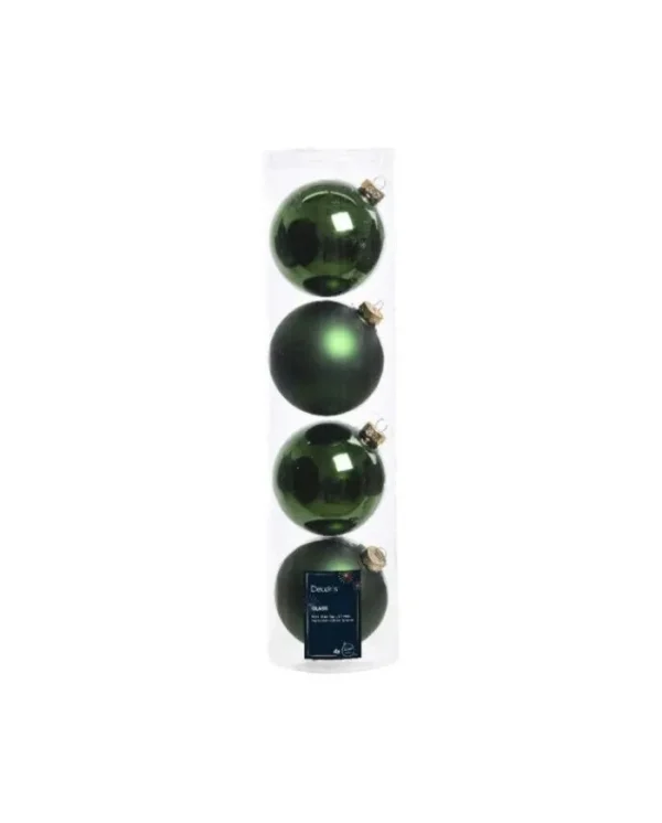 KAEMING Palline E Appendini>Sfere Palline Vetro Lucido,Opaco Mix D.10Cm Verde Pino