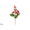 DUE ESSE CHRISTMAS Addobbi Per Albero>Spillone Bacche Innevate Con Funghi 19Cm